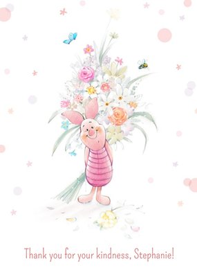 Disney Winnie The Pooh Piglet Personalised Thank You Card