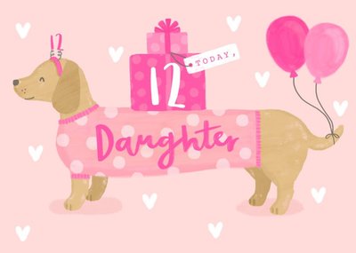 To Cute Sausage Dog Age Birthday Card