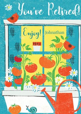 Bright Vegetable Box Illustration Customisable Retirement Card