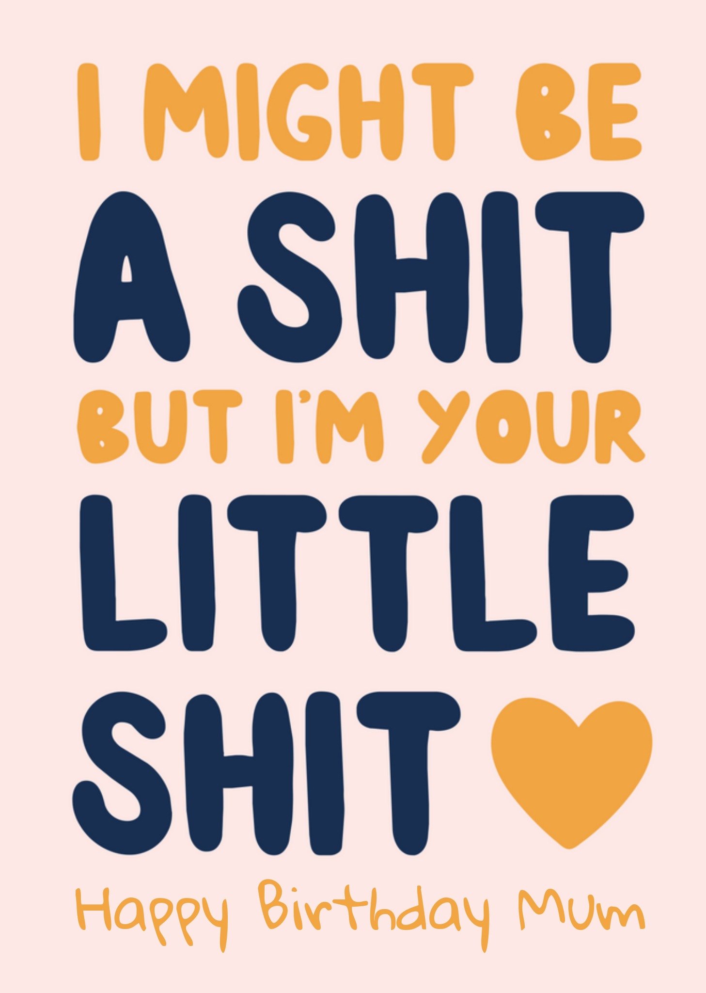 Moonpig Funny Your Little Shit Typographic Birthday Card, Large