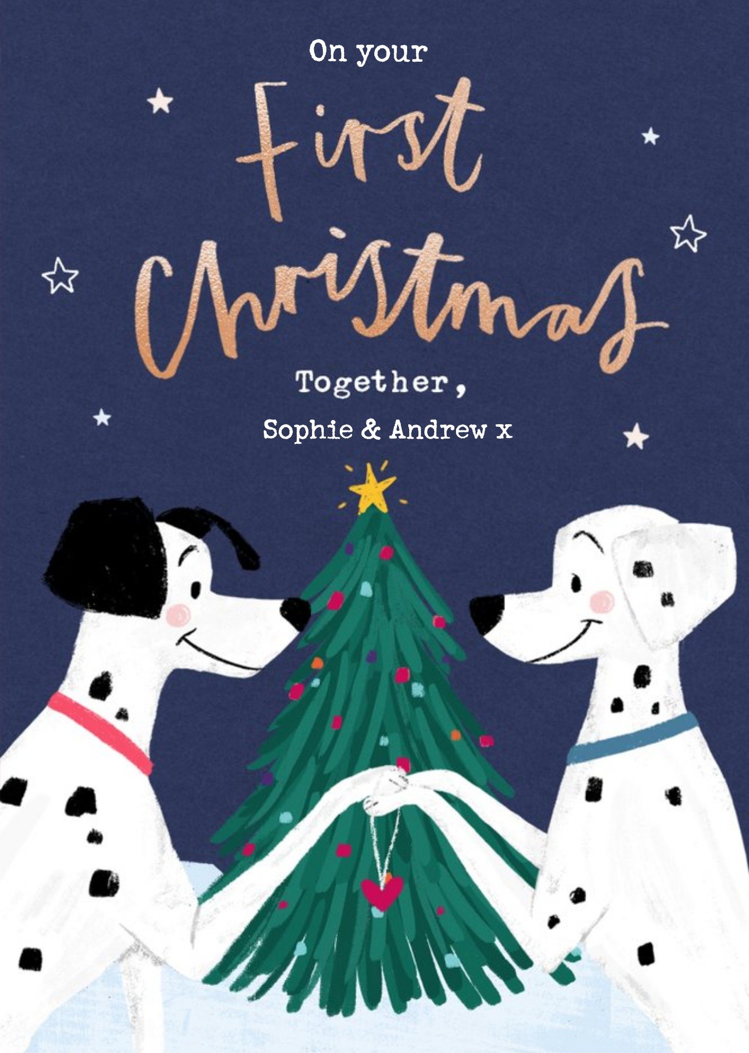 Disney 101 Dalmatians First Christmas Together, Large Card