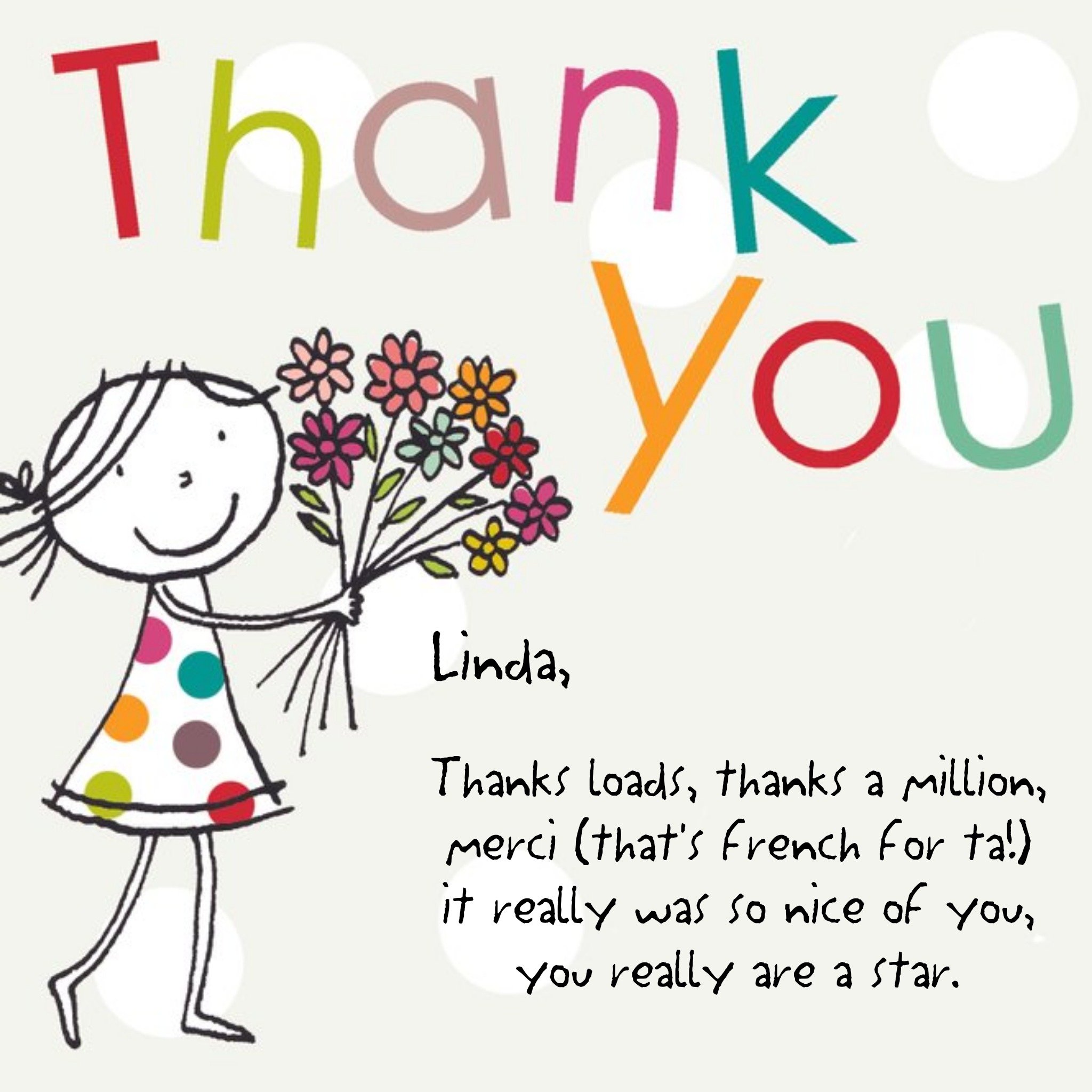 Moonpig Thank You A Million Personalised Card, Large