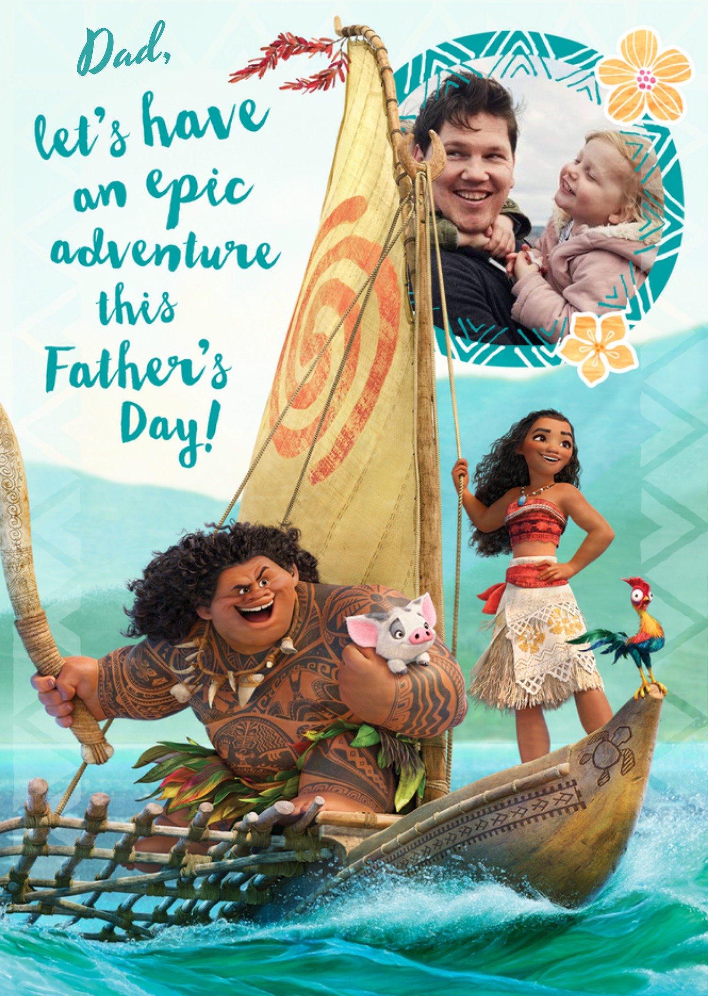 Disney Moana Father's Day Photo Card Ecard