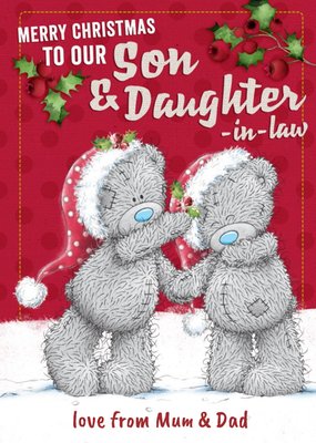 Me To You Tatty Teddy To Son And Daughter In Law Personalised Christmas Card