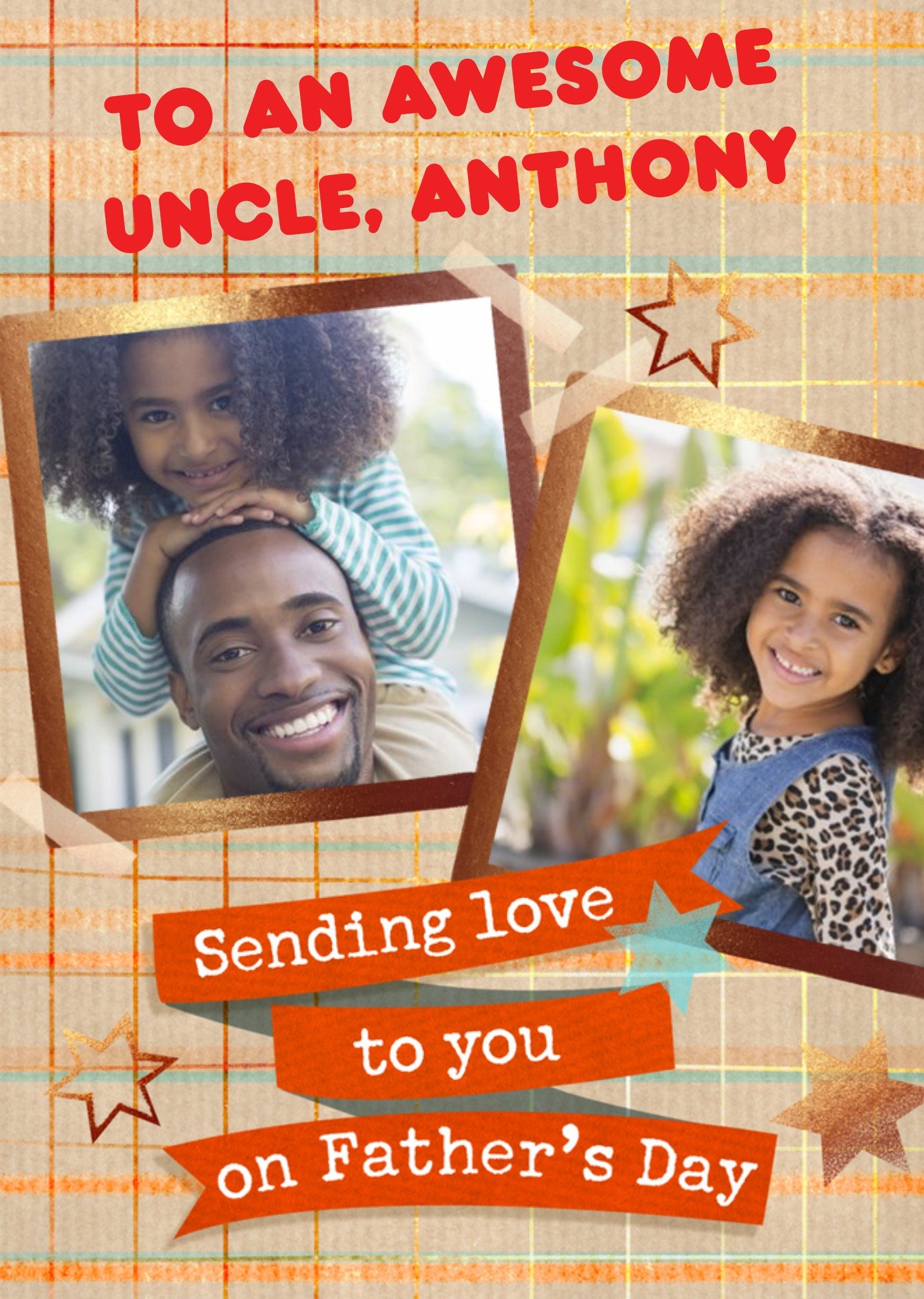 Moonpig Awesome Uncle Sending Love Photo Upload Father's Day Card Ecard