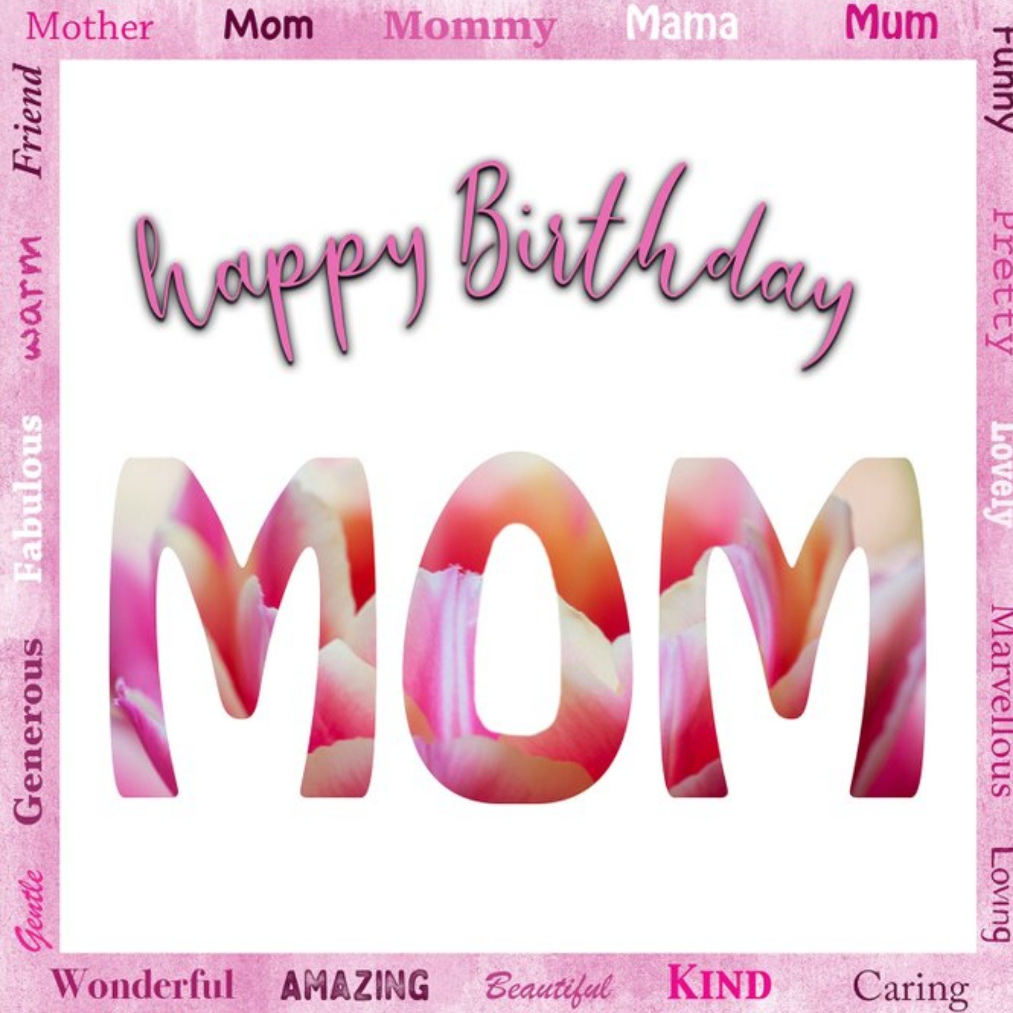 Alex Sharp Photography Mom Pretty Floral Birthday Card, Square