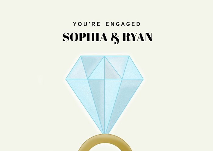 Illustration Of A Diamond Ring You're Engaged Card