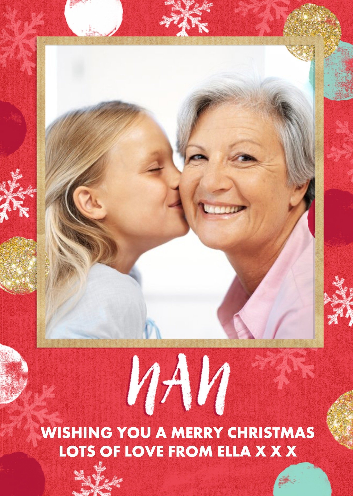 Wrapped Up Photo Upload Christmas Card Nan Wishing You A Merry Christmas Ecard