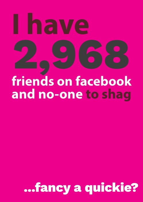 No-One One To Shag Personalised Valentines Card