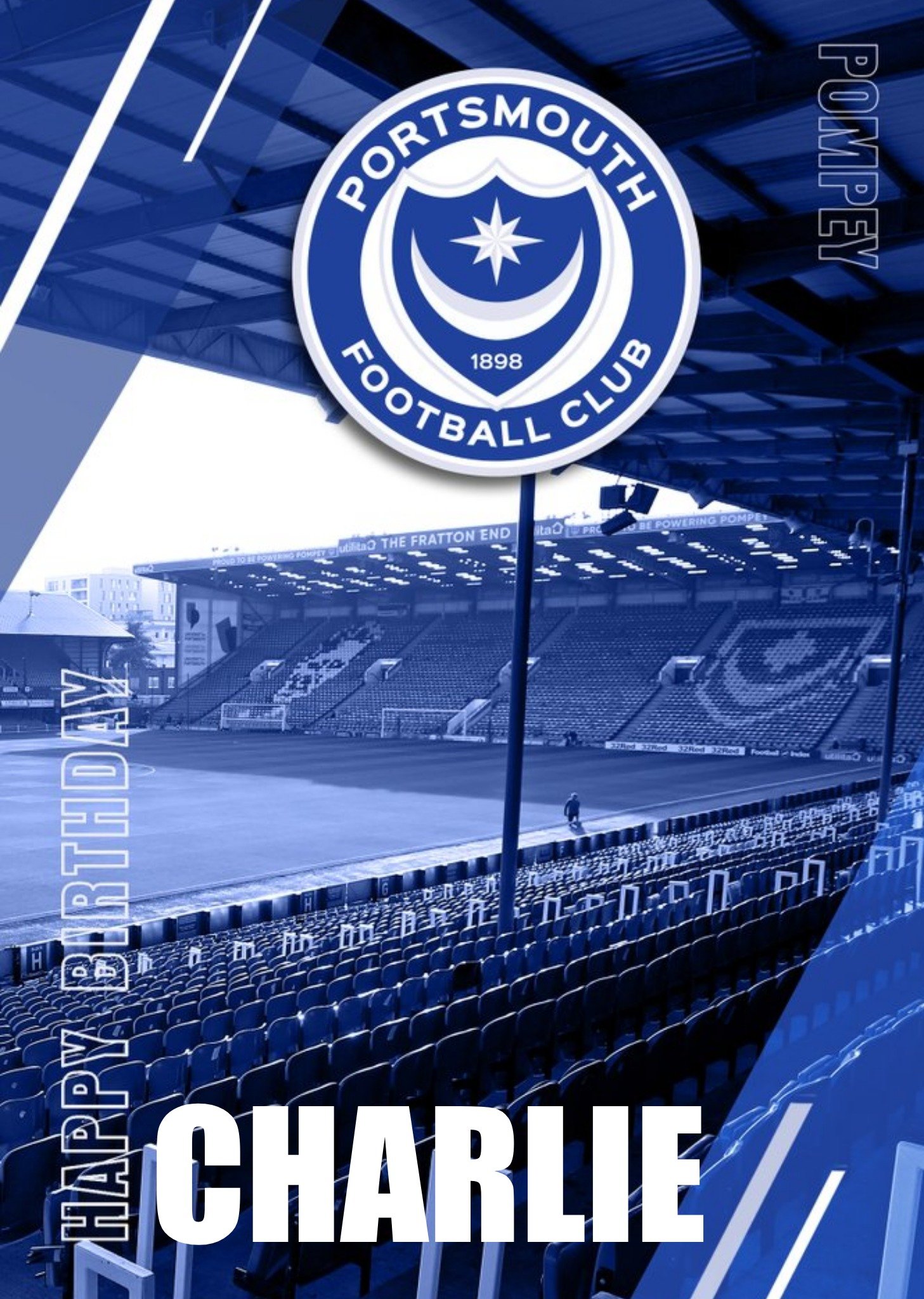 Portsmouth Fc Football Stadium And Logo Birthday Card Ecard