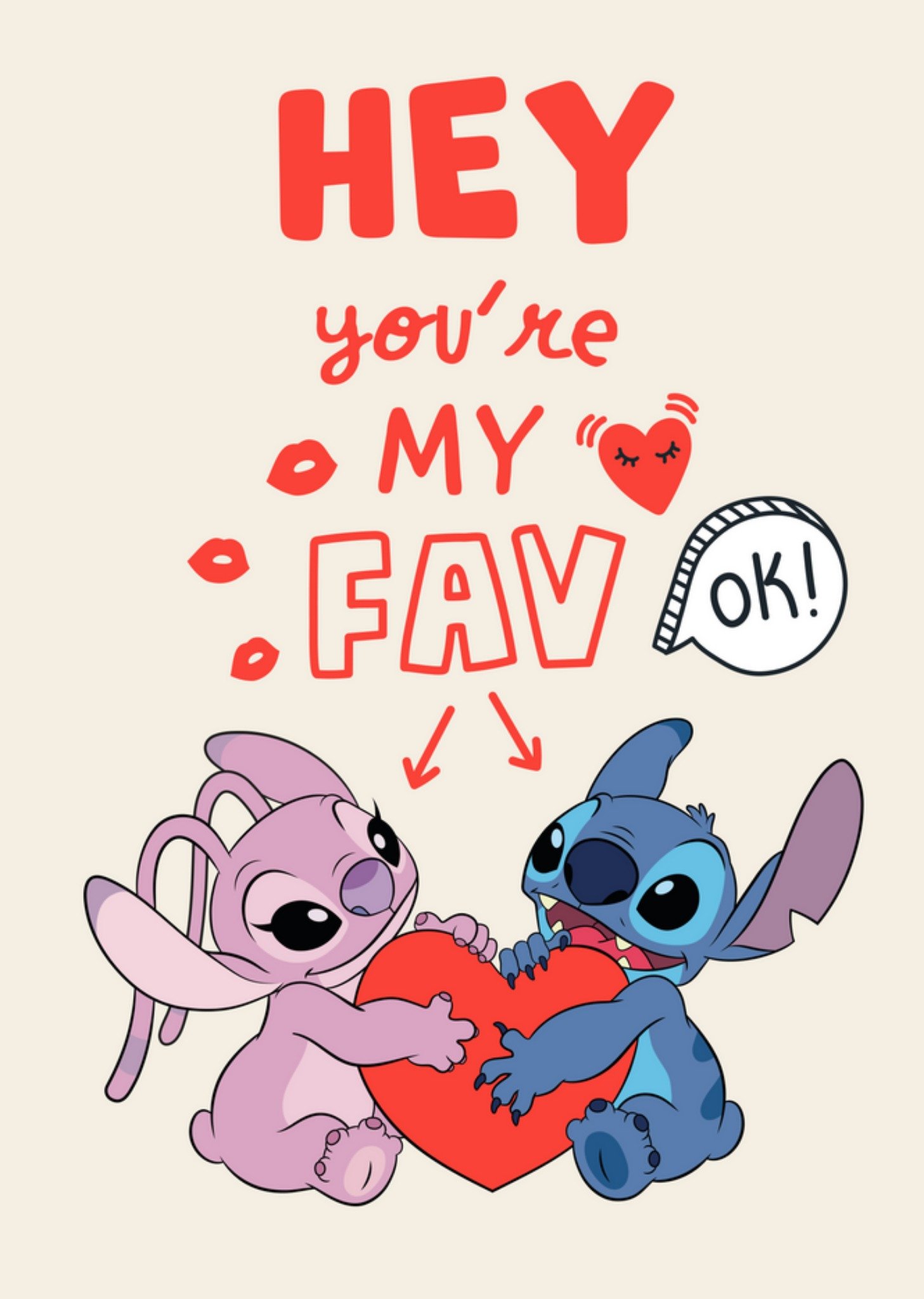 Disney Lilo And Stitch Hey You Are My Fave Card Ecard