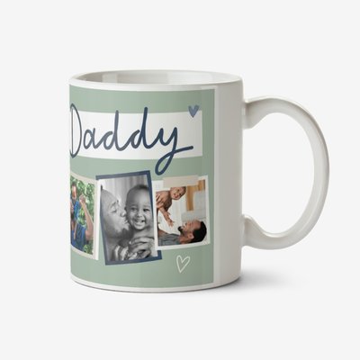 Simple Design Five Photo Upload Lovehearts Daddy Mug