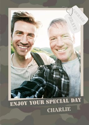 Special Day Congratulations Photo Card - Camo - Army
