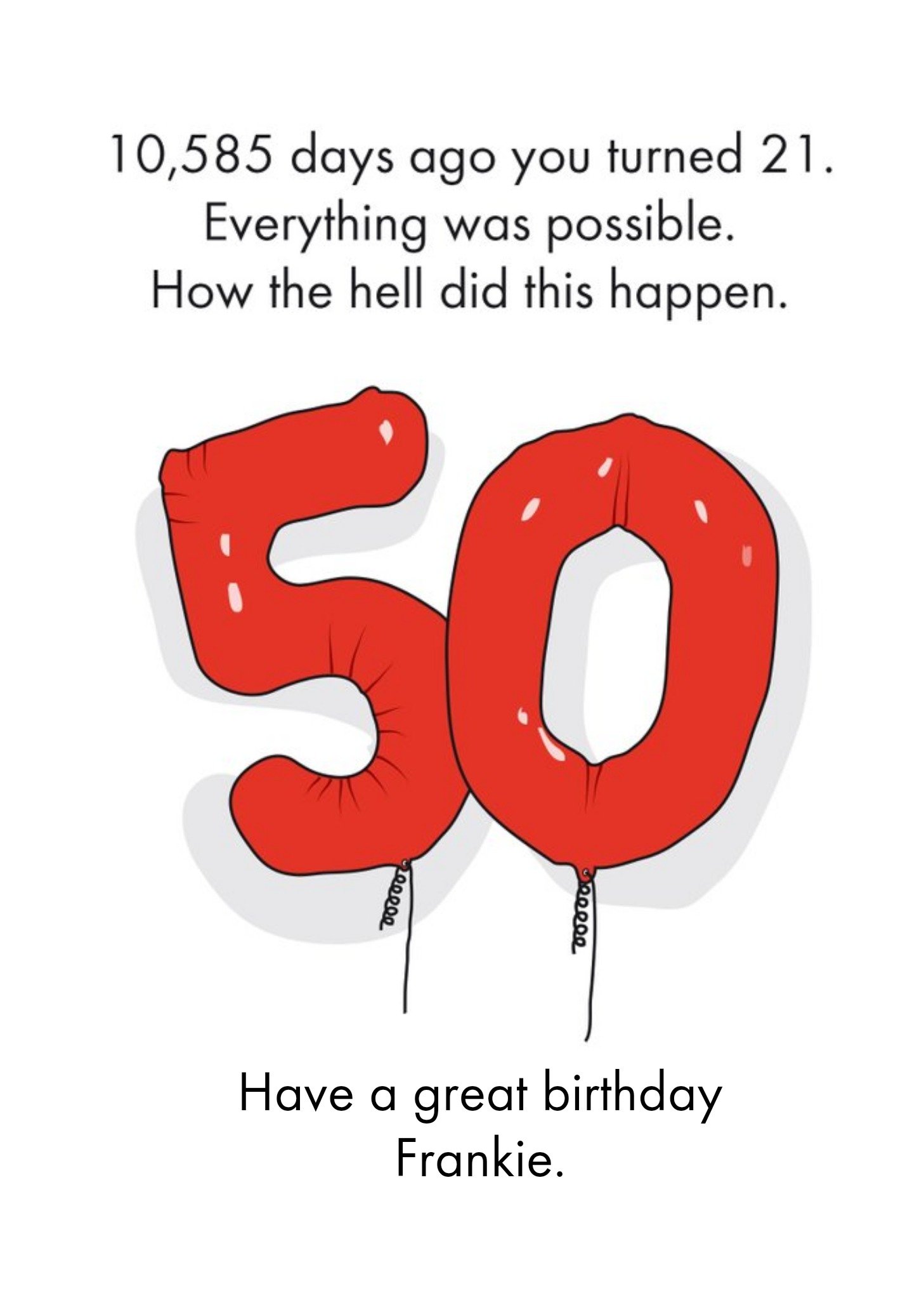 Moonpig Objectables Funny 50th Birthday Card, Large