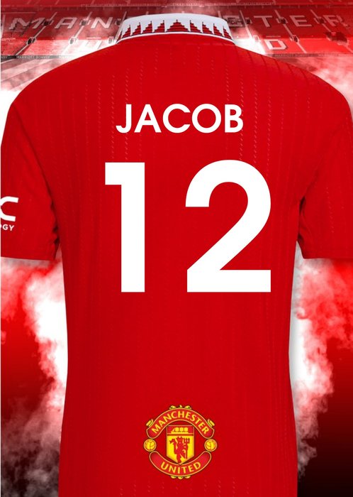 Manchester United Personalise T-Shirt Card