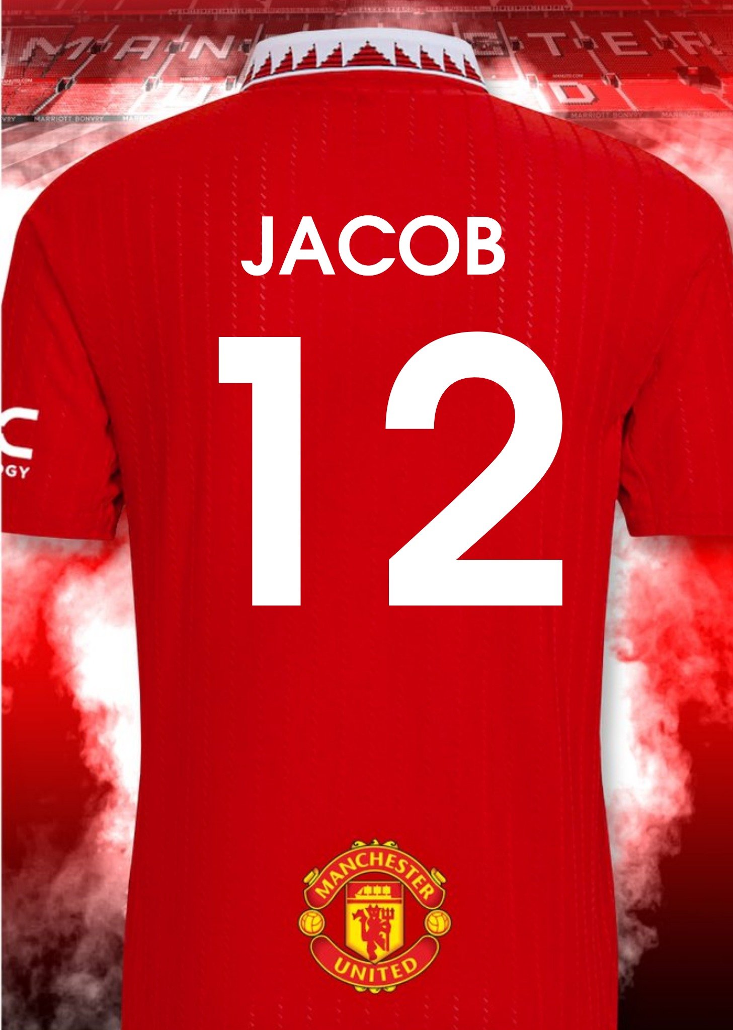 Manchester United Personalise T-Shirt Card Ecard