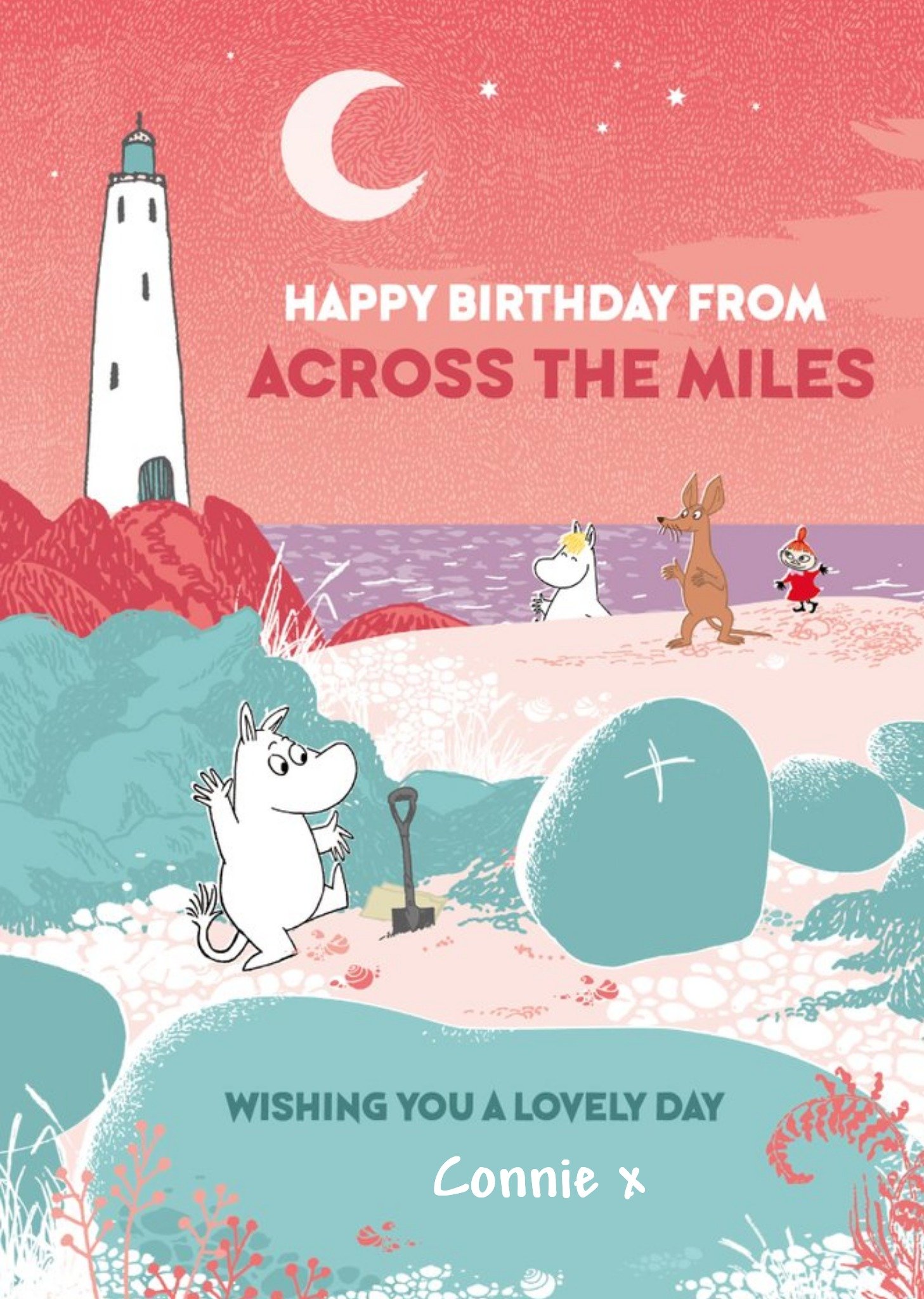 Moonpig Moomin Across The Miles Birthday Card, Large