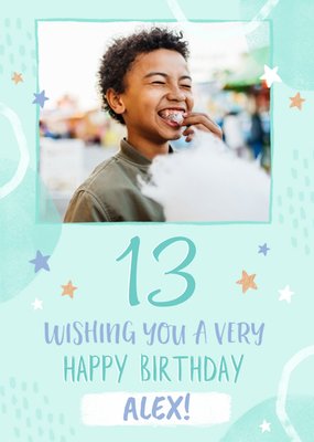 Cute Wishing You a Happy Birthday Photo Upload Card