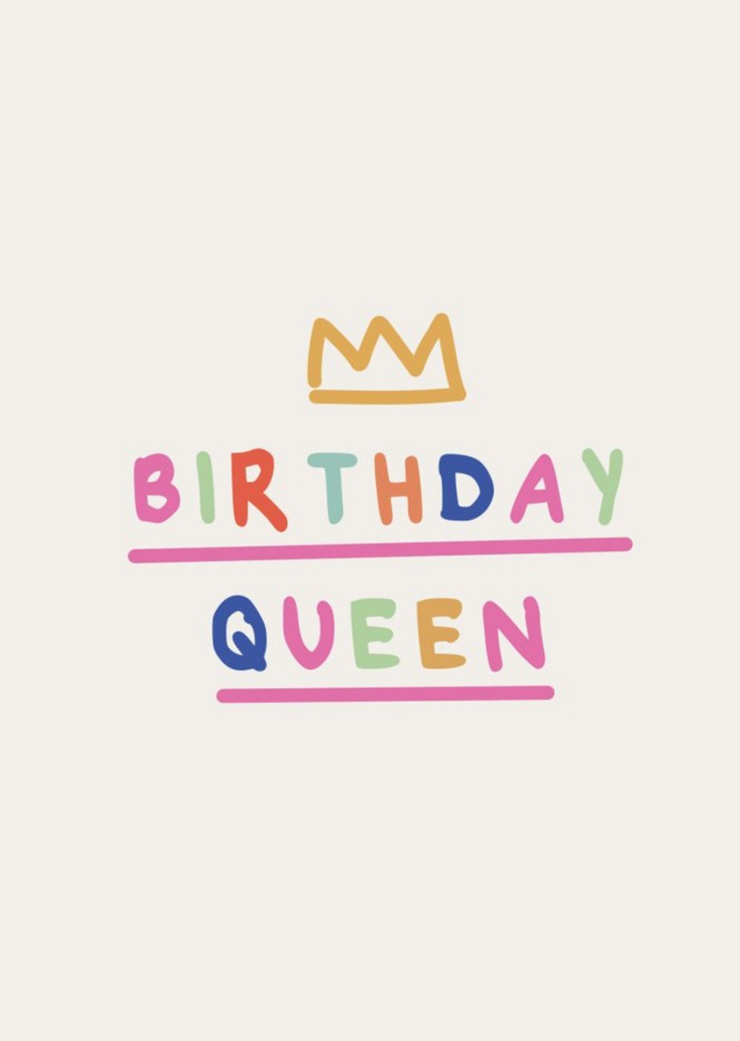 Rumble Cards Minimal Birthday Queen Card, Large