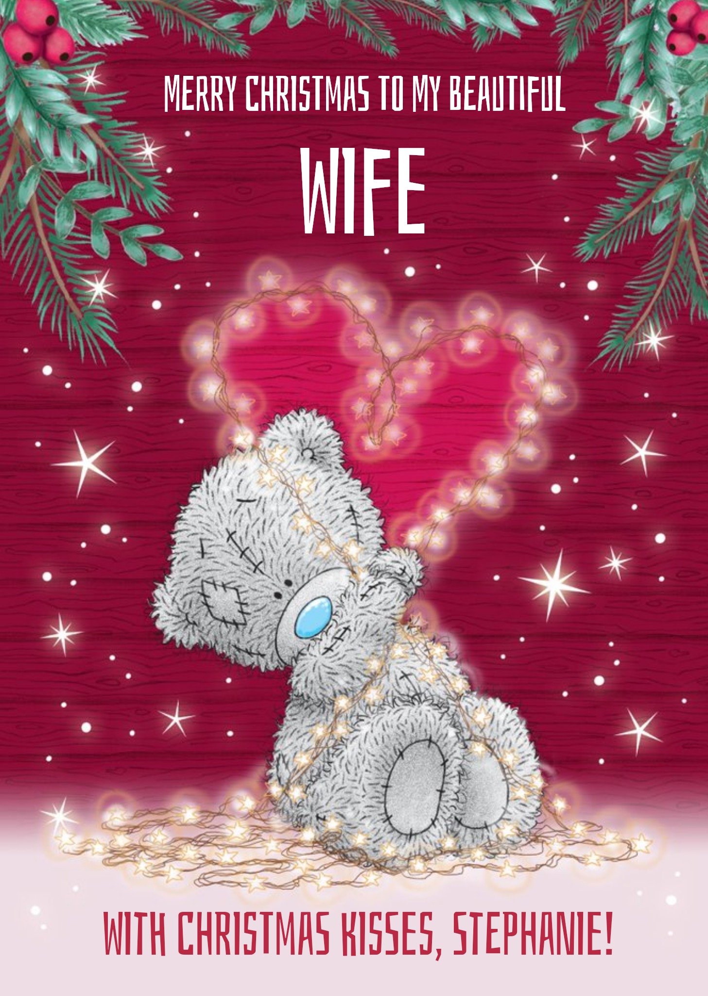 Me Me To You Tatty Teddy Cute Christmas Card To My Beautiful Wife Ecard