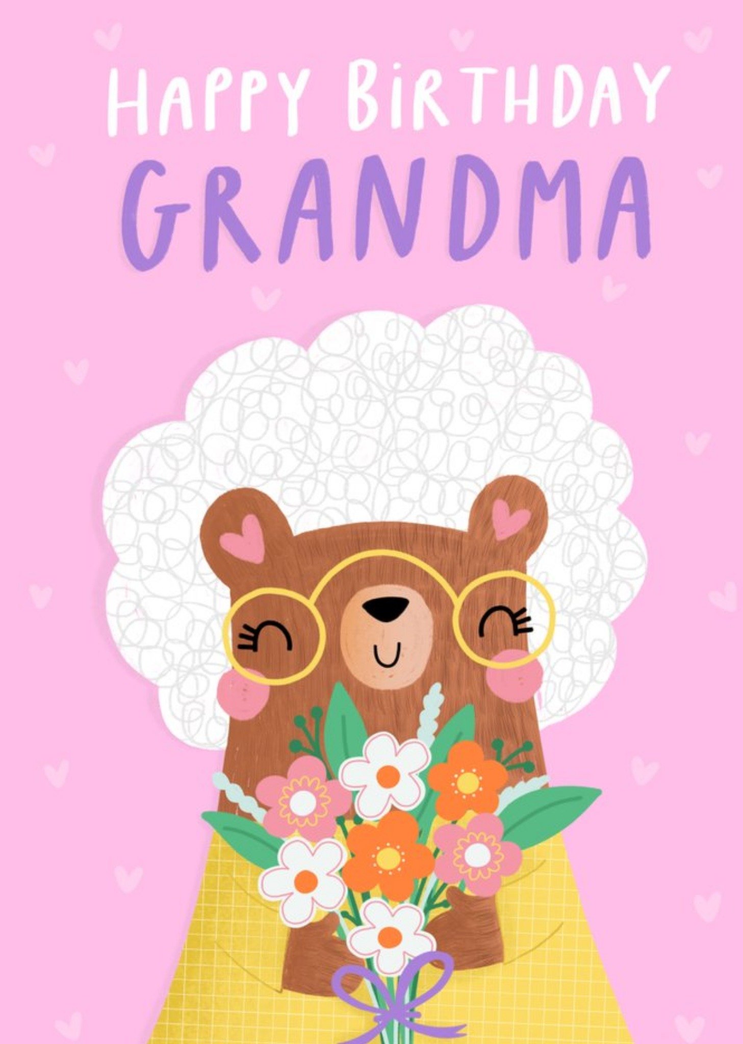 Moonpig Jess Moorhouse Cute Illustrated Bear Grandma Birthday Card Ecard