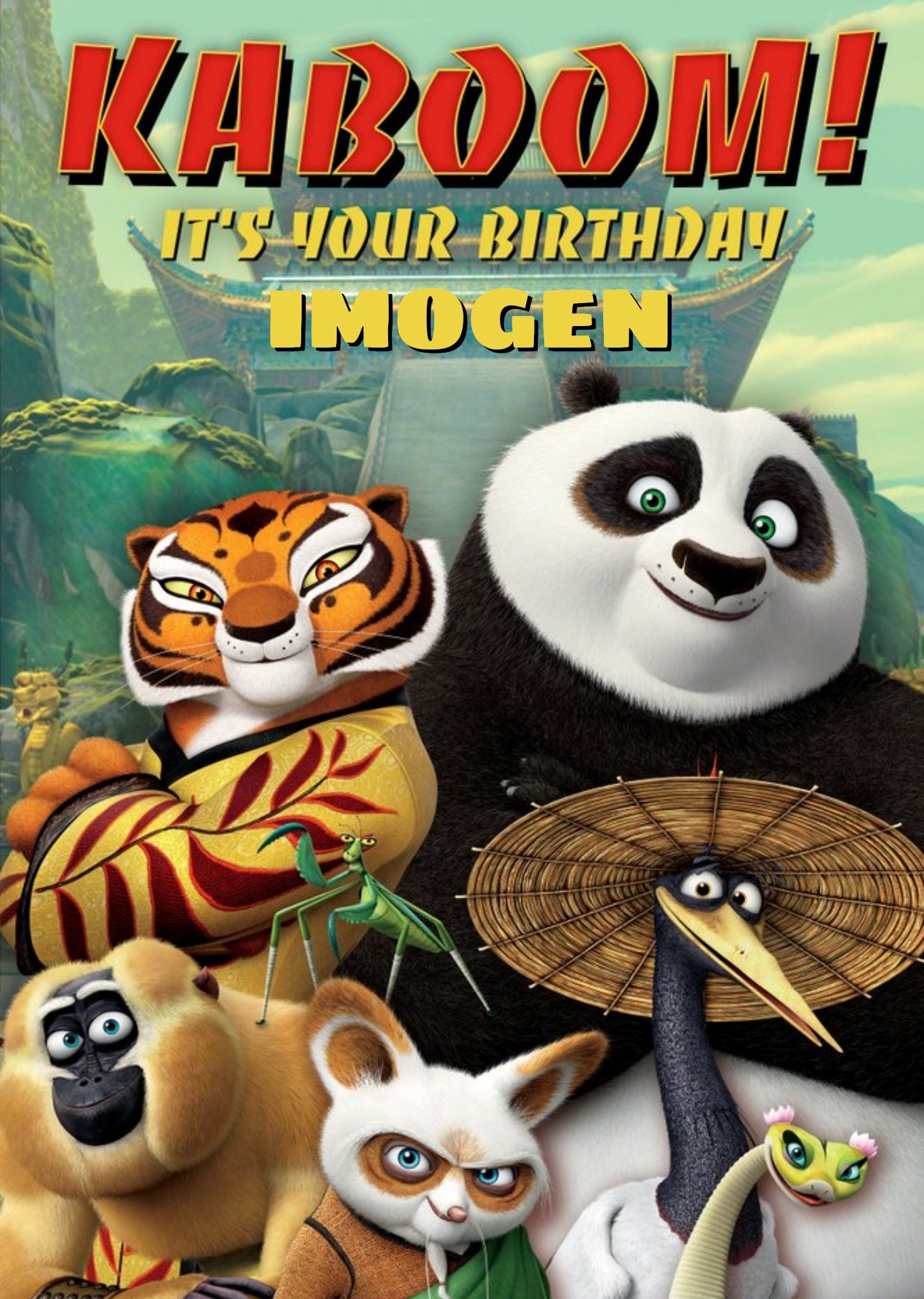 Other Kung Fu Panda Kaboom Birthday Card, Large