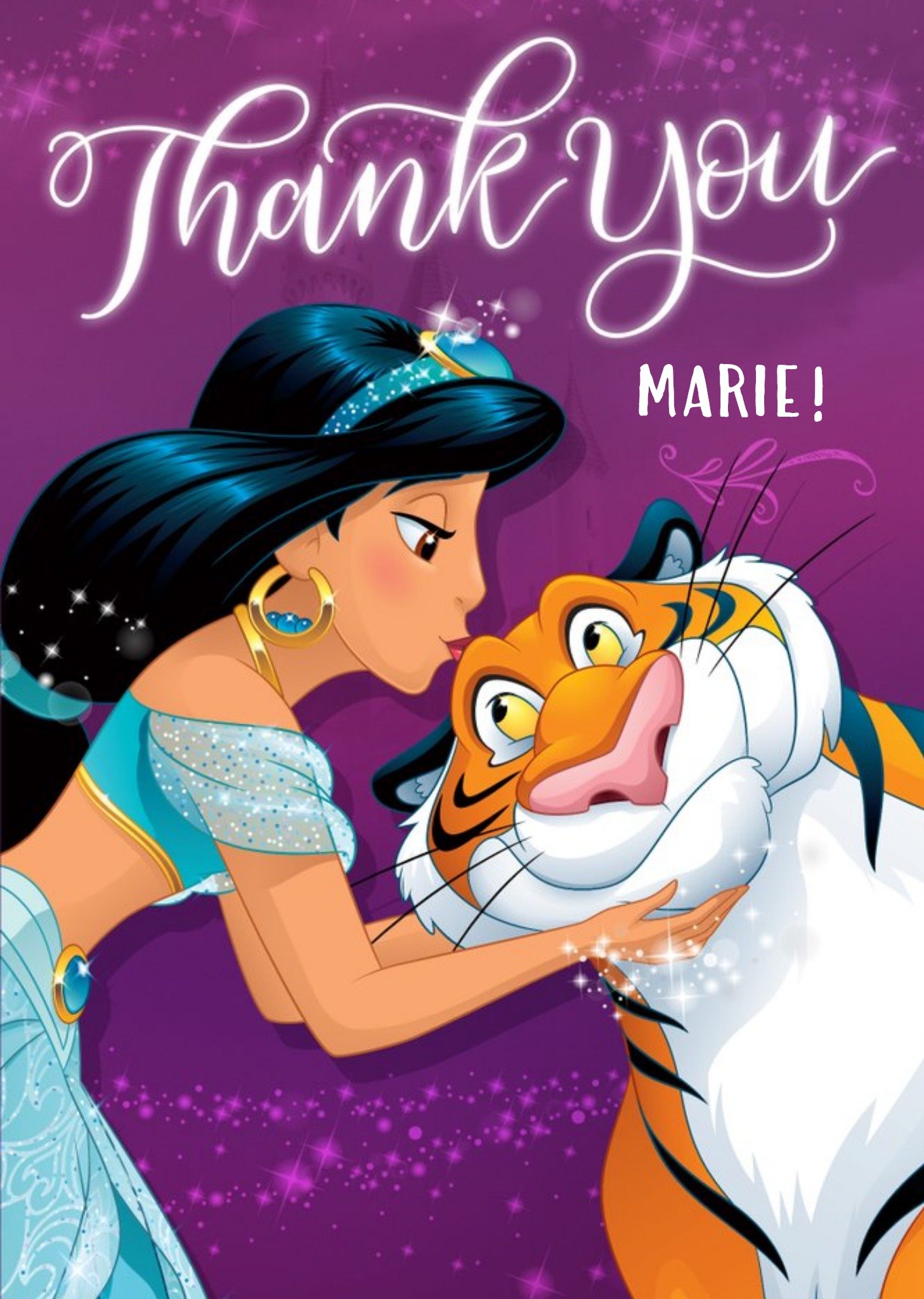 Disney Princess Jasmine Personalised Thank You Card Ecard