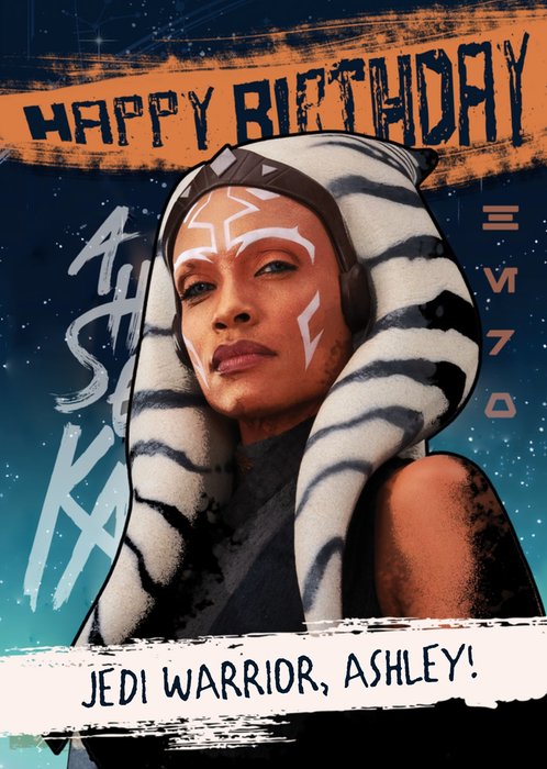 Ahsoka Star Wars Jedi Warrior Birthday Card