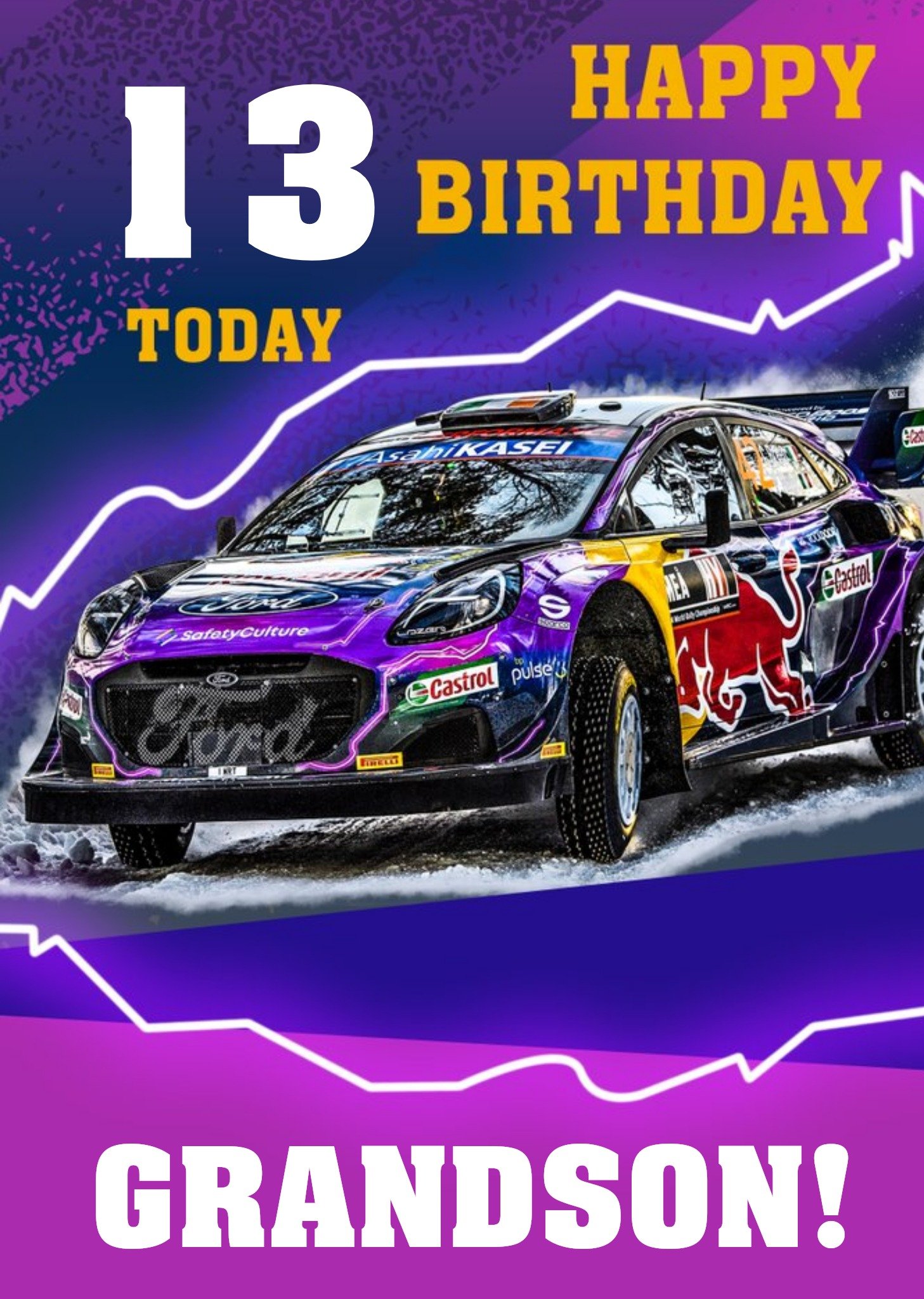 Photograph Of The M Sport's Ford Puma Hybrid Rally Car Birthday Card Ecard