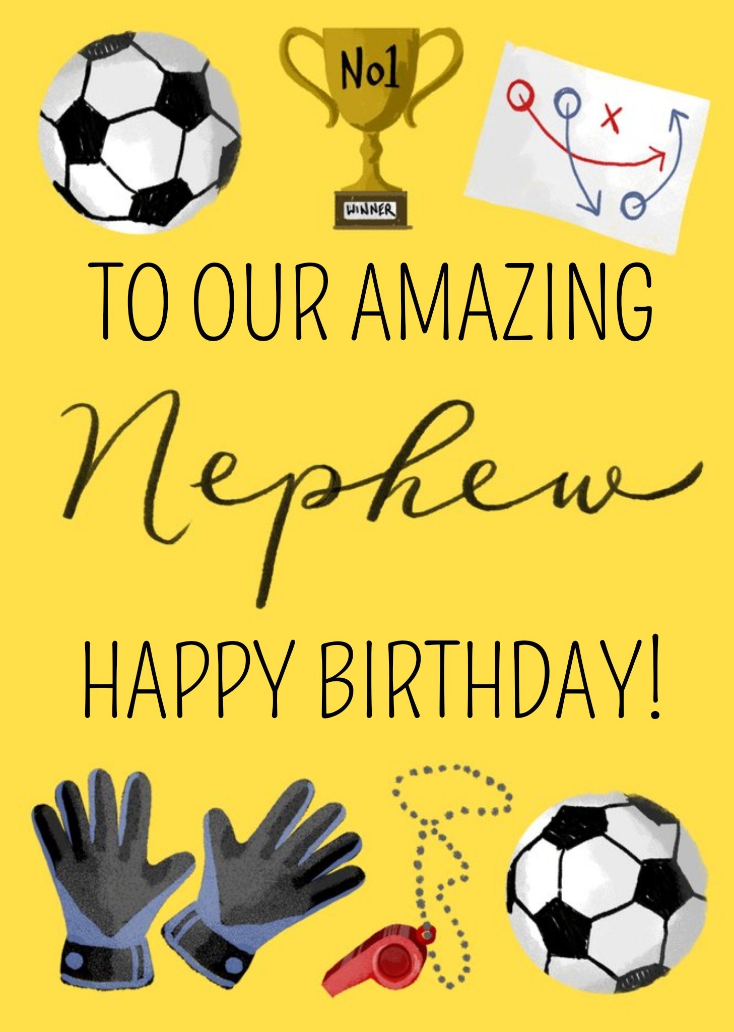 Okey Dokey Design Okey Dokey Illustrated Sport Football Amazing Nephew Birthday Card Ecard