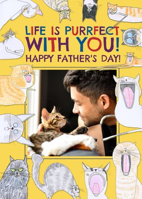 Life Is Perrfect With You Father's Day Photo Upload Card