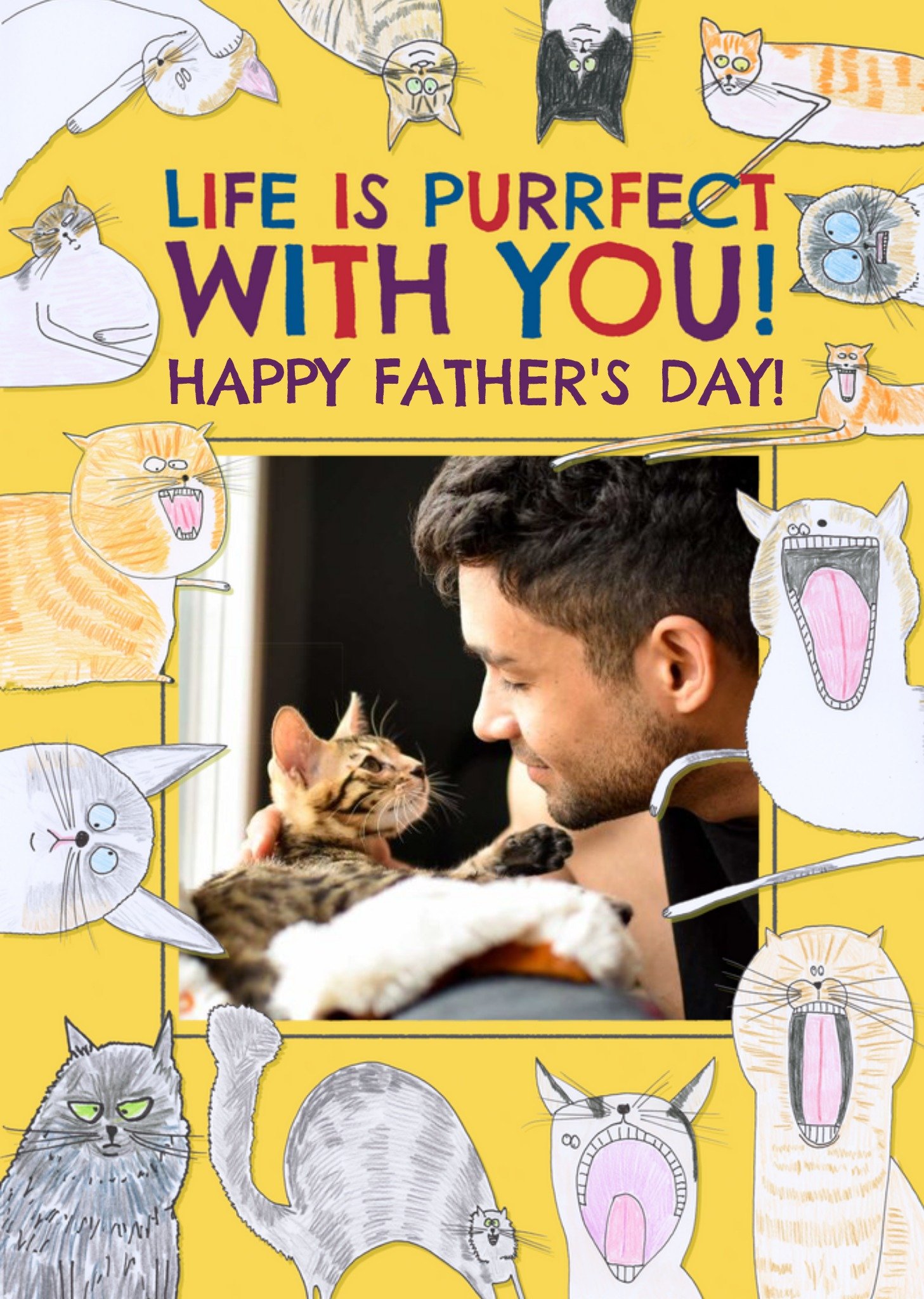 Hercule Van Wolfwinkle Life Is Perrfect With You Father's Day Photo Upload Card