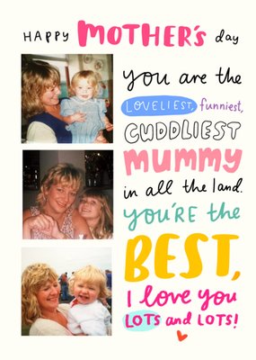 Cute Typographic Sentimental Verse Photo Upload Mother's Day Card