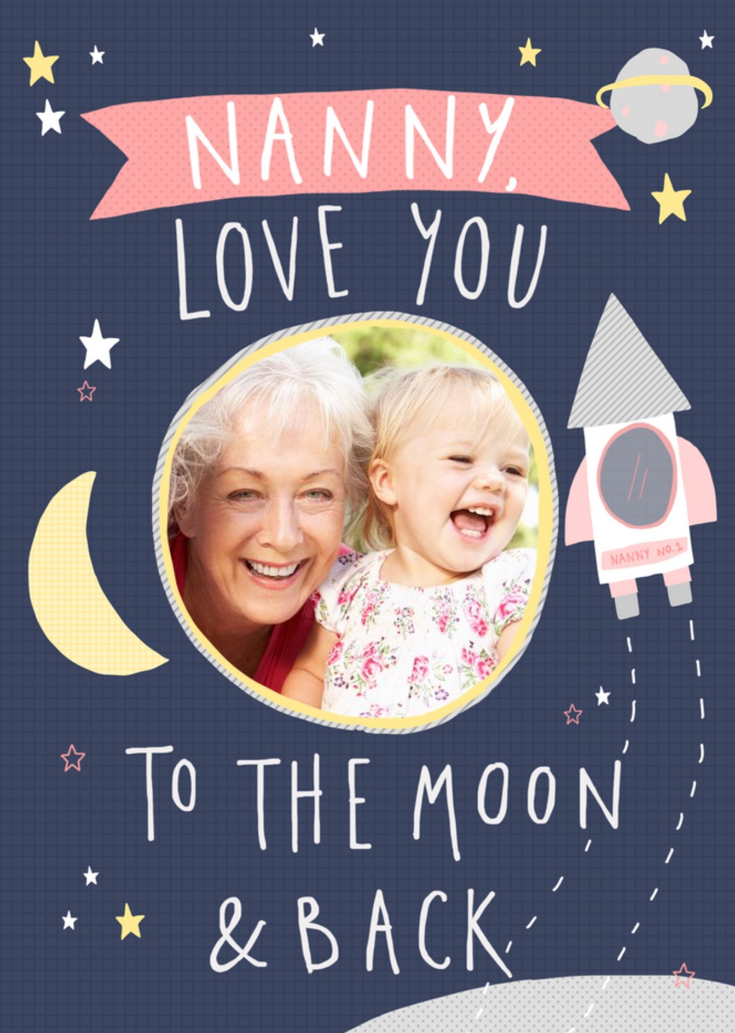 Moonpig Nanny Love You To The Moon And Back Mother's Day Photo Postard Postcard