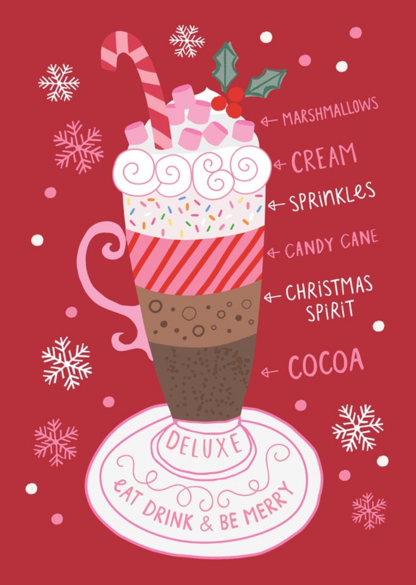 Moonpig Hot Chocolate Eat Drink And Be Merry Christmas Card Ecard