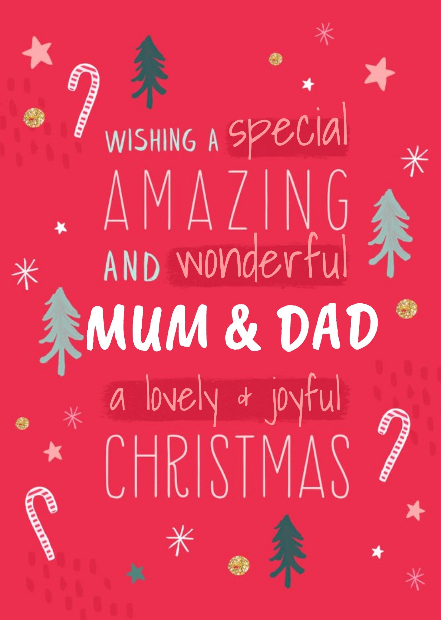 Wishing You A Lovely And Joyful Christmas Mum And Dad Christmas Card