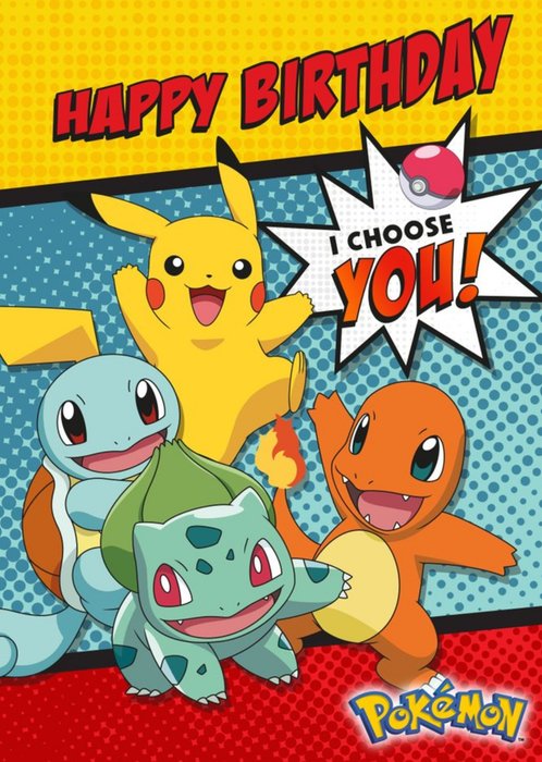 Pokemon Birthday activity Card - I CHOOSE YOU!