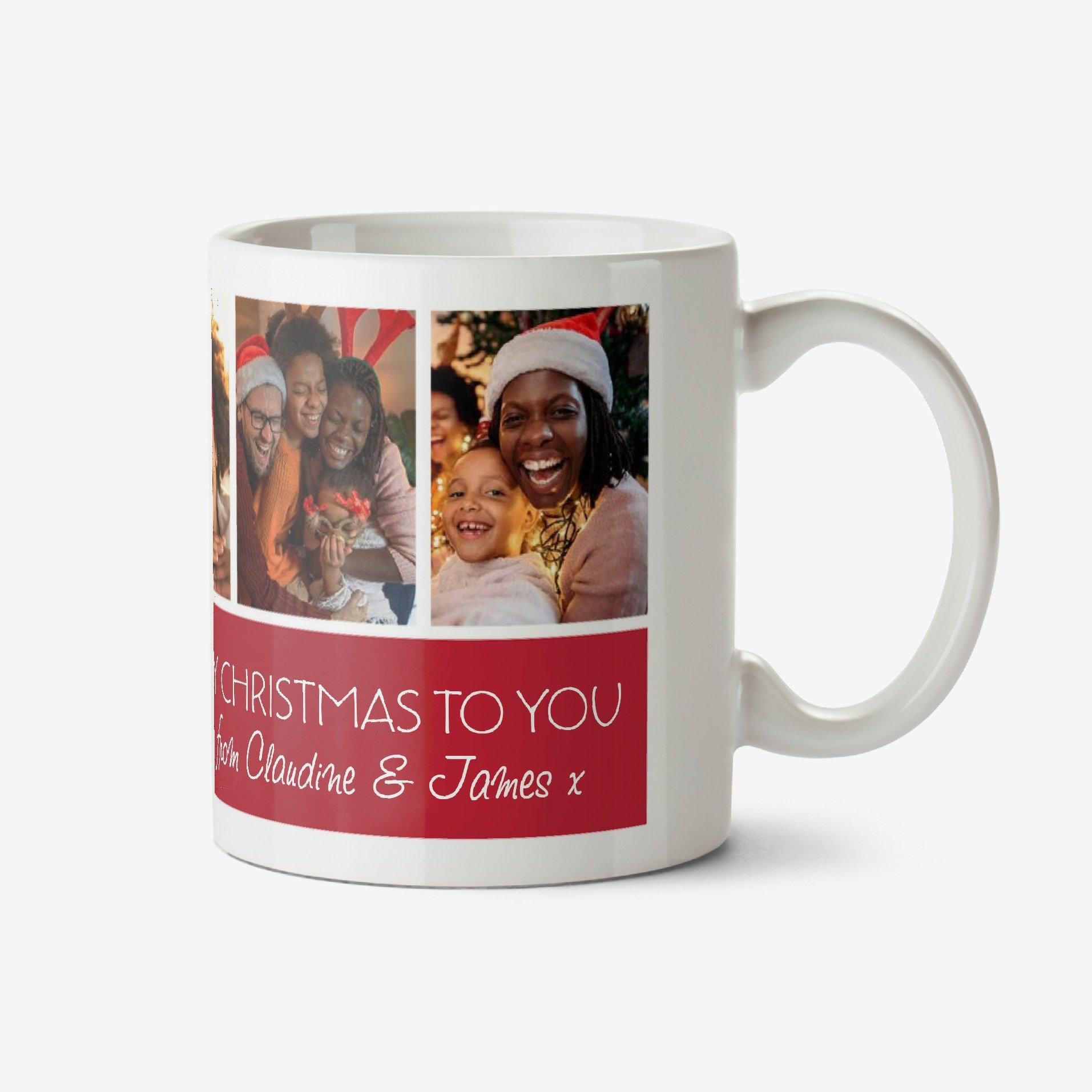 Christmas Collage 7 Photo Upload Mug Ceramic Mug