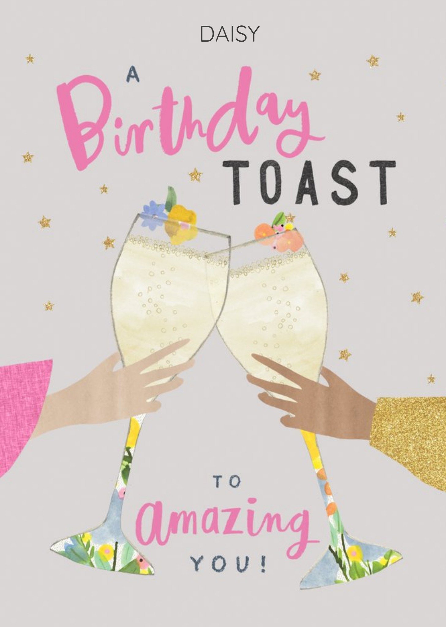 Moonpig Illustrative Birthday Toast Birthday Card Ecard