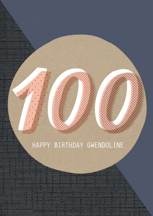 Big Numbers 100Th Birthday Card