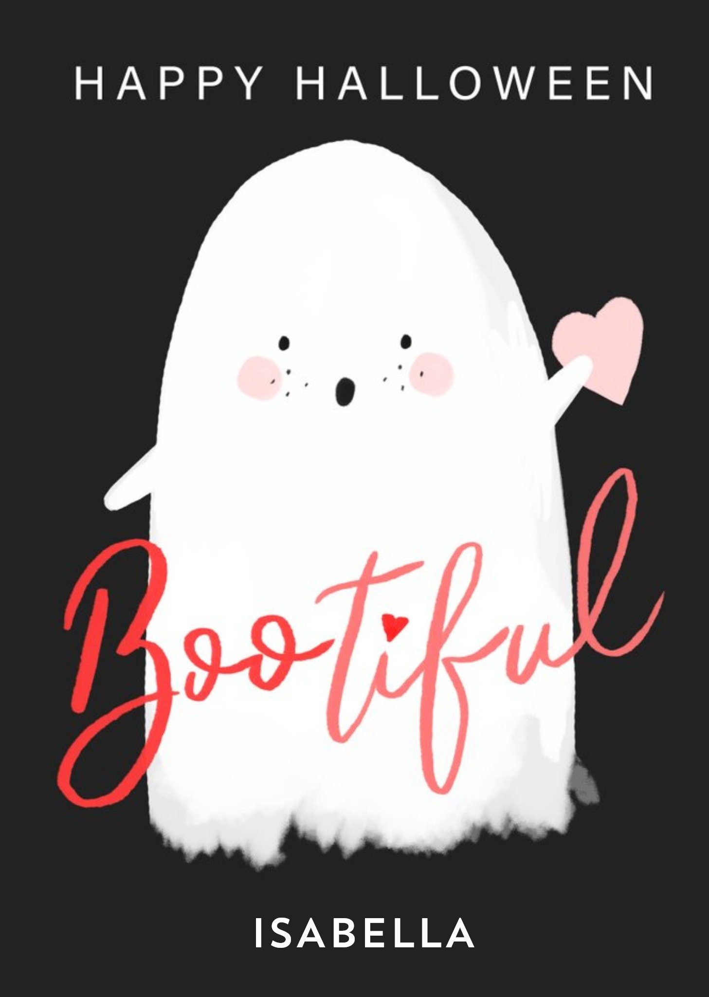 Okey Dokey Design Boo To You Cute Ghost Bootiful Halloween Card, Large