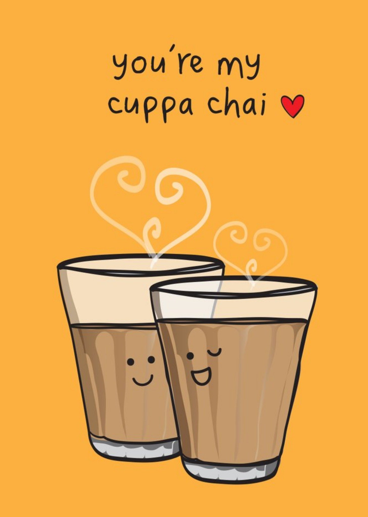 Moonpig You're My Cuppa Chai Funny Cute Card, Large