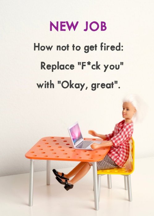 Funny Rude Dolls How To Get Fired New Job Card