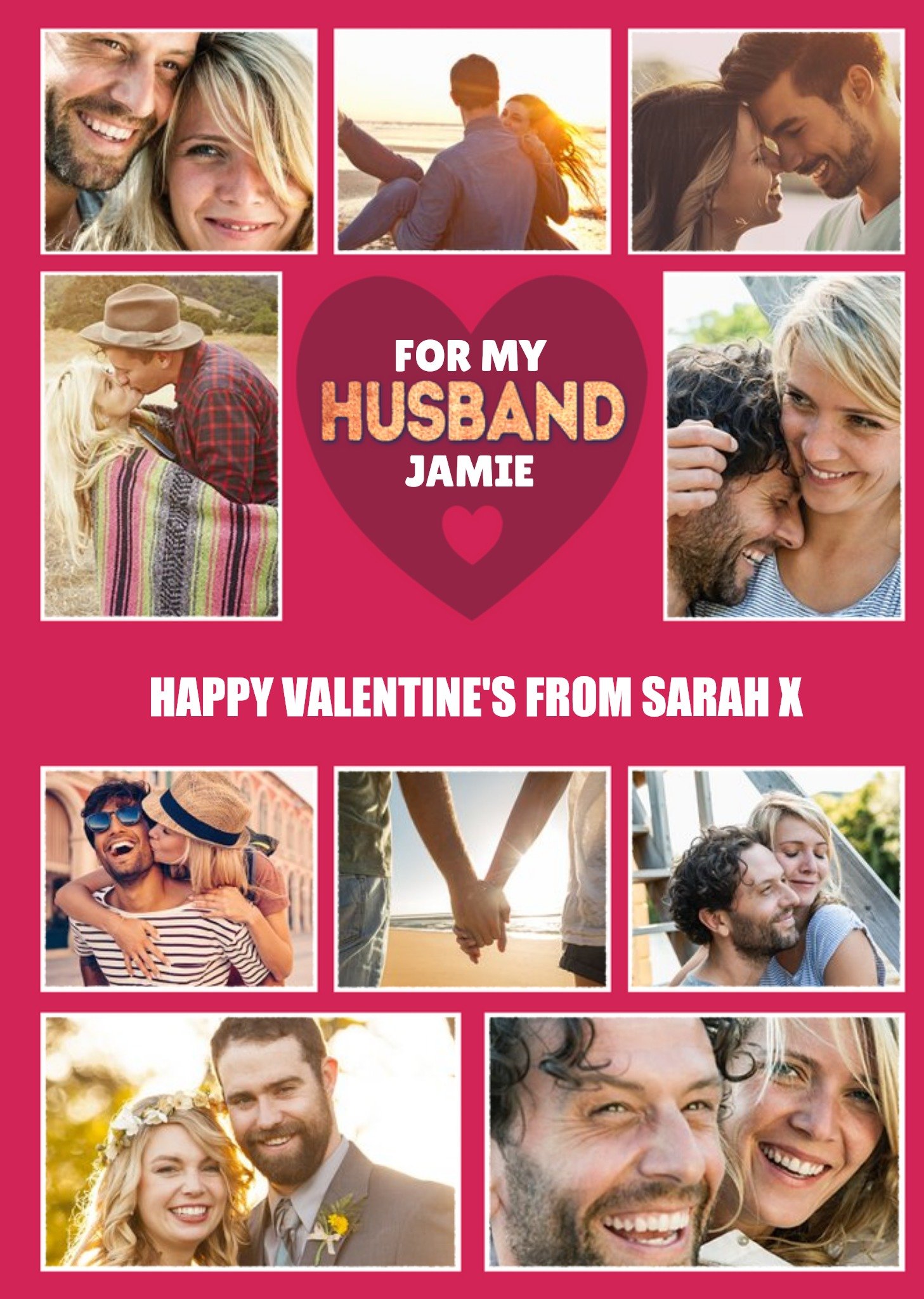 For My Husband Valentine's Day Multi Photo Upload Card Ecard