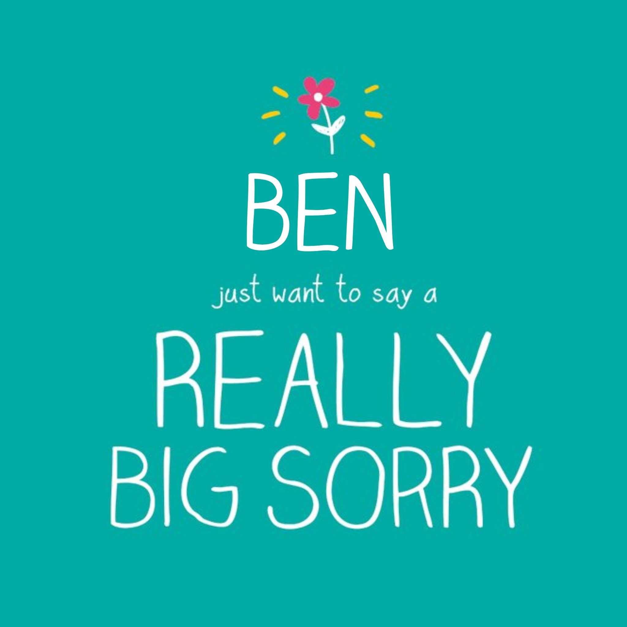 Happy Jackson Green Apologies Personalised I'm Sorry Card, Square