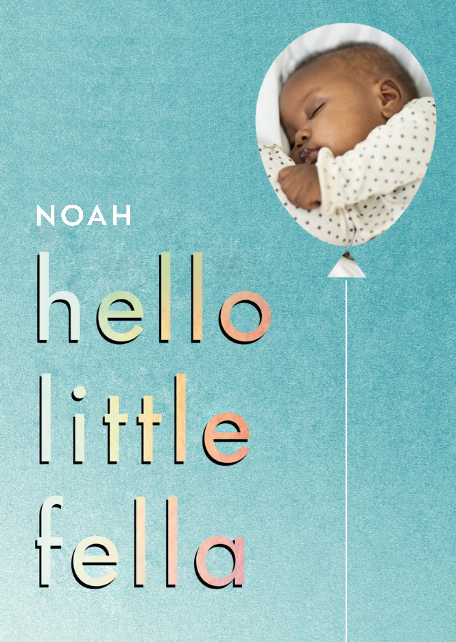 Photo Upload Hello Little Fella Baby Card 