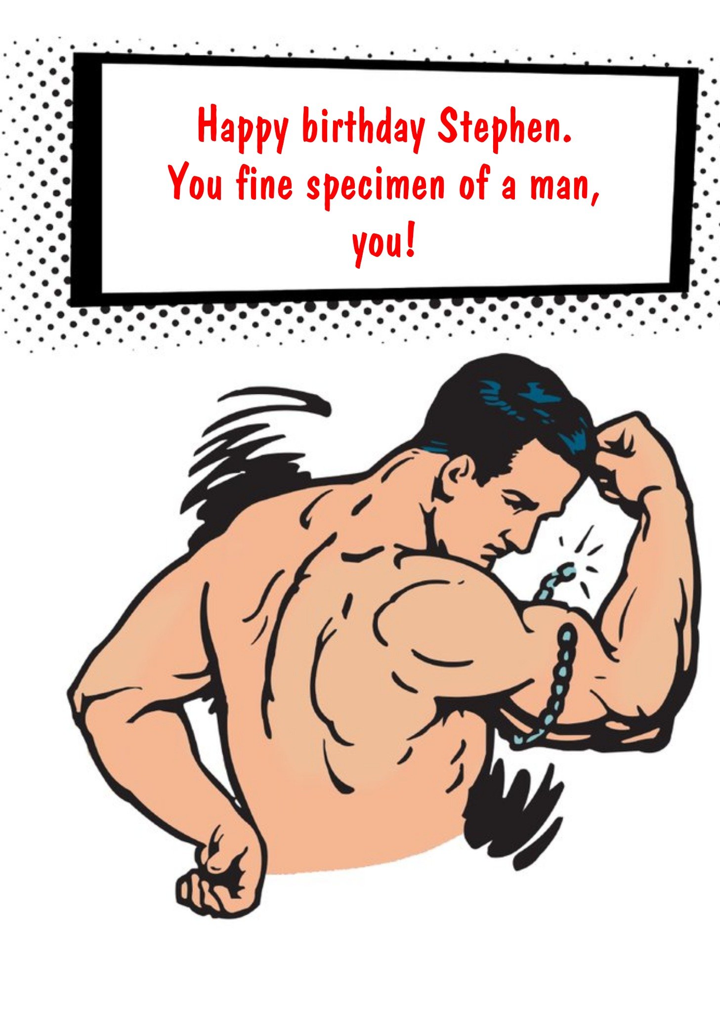 Moonpig Fine Specimen Of A Man Personalised Happy Birthday Card, Large