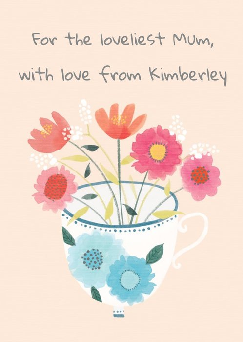 Lovely Flowers In A Teacup Mothers Day Card