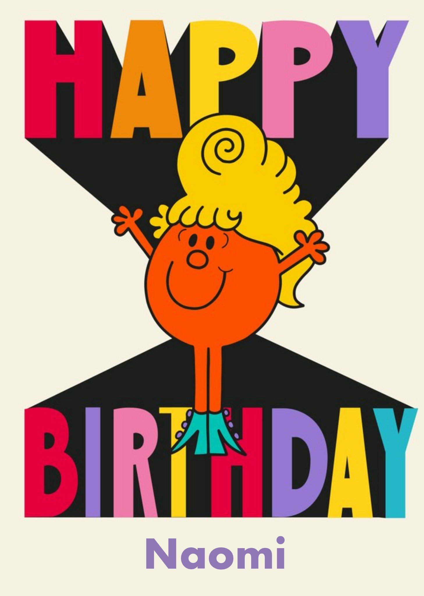 Moonpig Mr Men And Little Miss Fabulous Happy Birthday Card For Her, Large