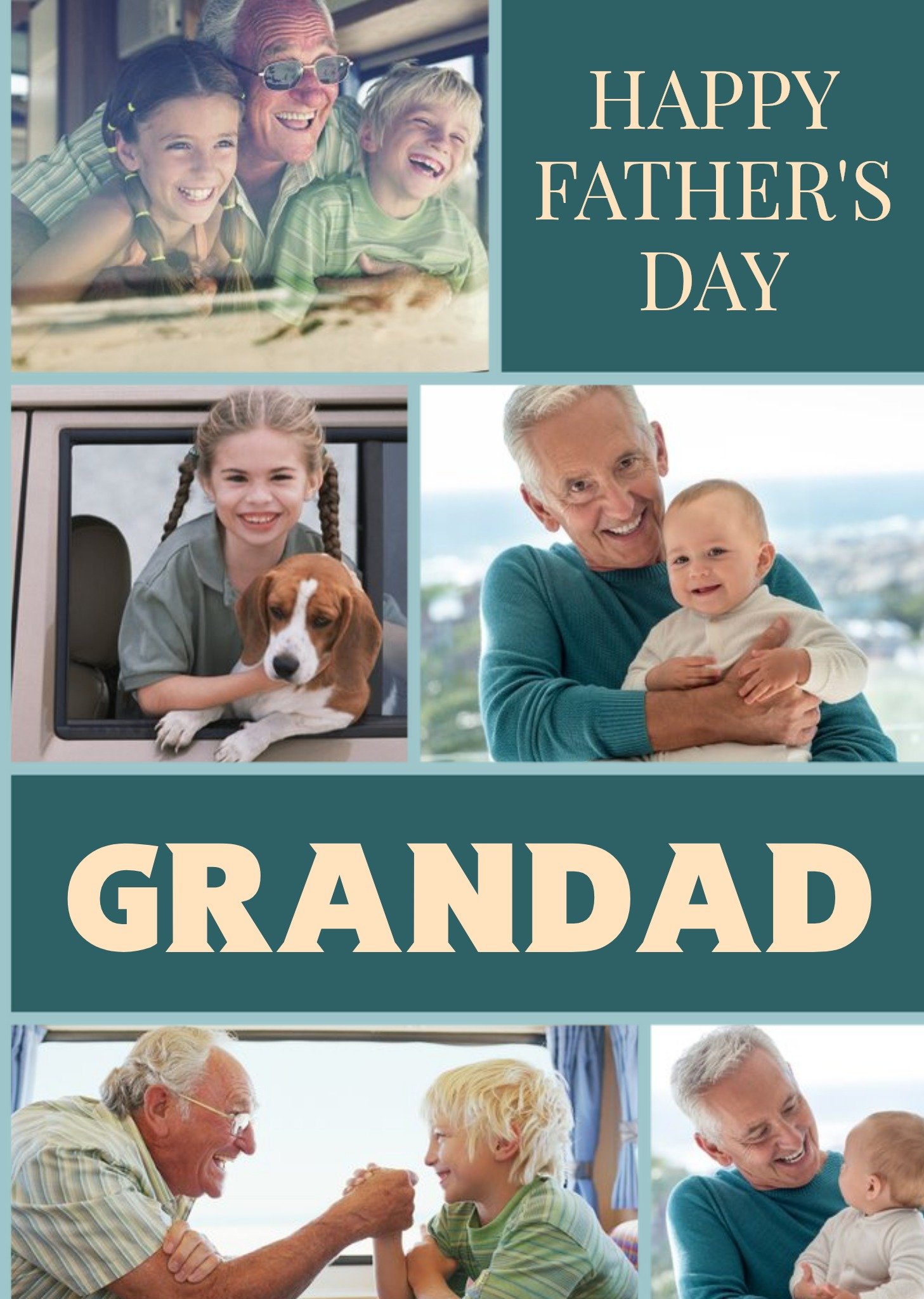 Moonpig Father's Day Card - Happy Father's Day Grandad - Photo Upload, Large
